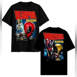 Graphic T-shirt Men's Large, Deadpool Wolverine Front And Back. New In Plastic